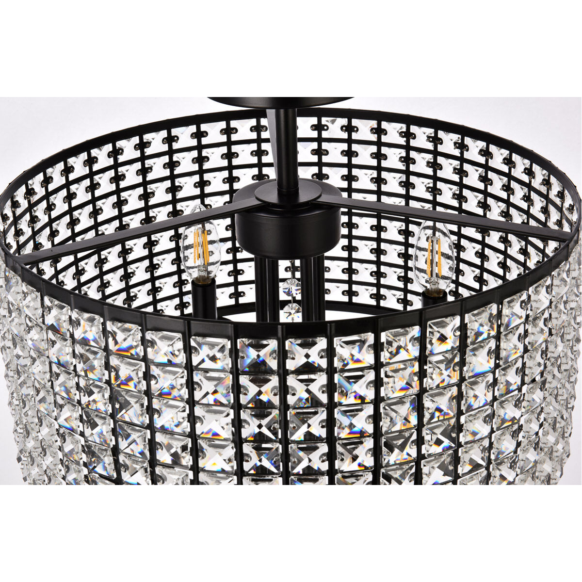Elise 4 Light 17 inch Black Flush Mount Ceiling Light