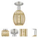 Preston 1 Light 6.25 inch Brushed Satin Nickel Semi-Flush Mount Ceiling Light in Mercury Glass