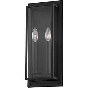 Winslow 2 Light 18 inch Textured Black Outdoor Wall Sconce