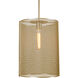 Uptown Mesh LED 12.2 inch Gilded Brass Pendant Ceiling Light in Frosted, 2700K LED, Oversized
