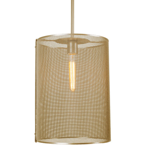 Uptown Mesh LED 12.2 inch Gilded Brass Pendant Ceiling Light in Frosted, 2700K LED, Oversized