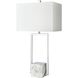 Dunstan Mews 31 inch 150 watt Chrome with White Table Lamp Portable Light