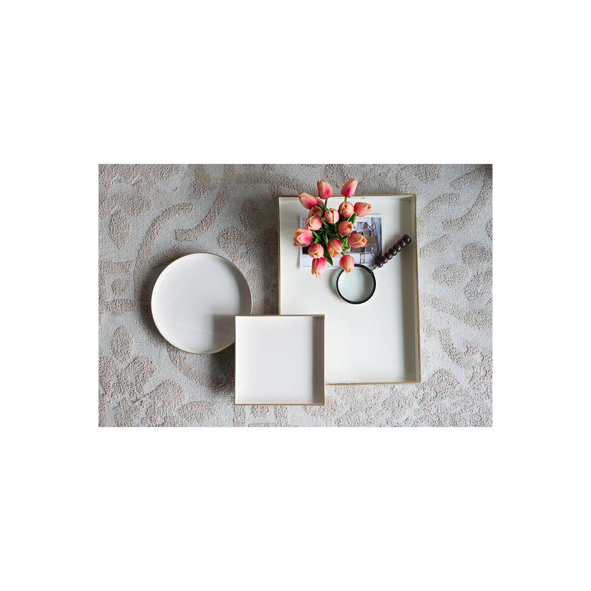 Mimosa White/Gold Tray