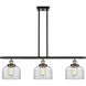 Ballston Large Bell LED 36 inch Black Antique Brass Island Light Ceiling Light in Clear Glass