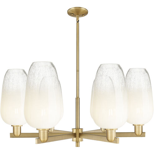 Brookhaven Flute 6 Light 23.88 inch Brushed Brass Chandelier Ceiling Light in Opal Glass