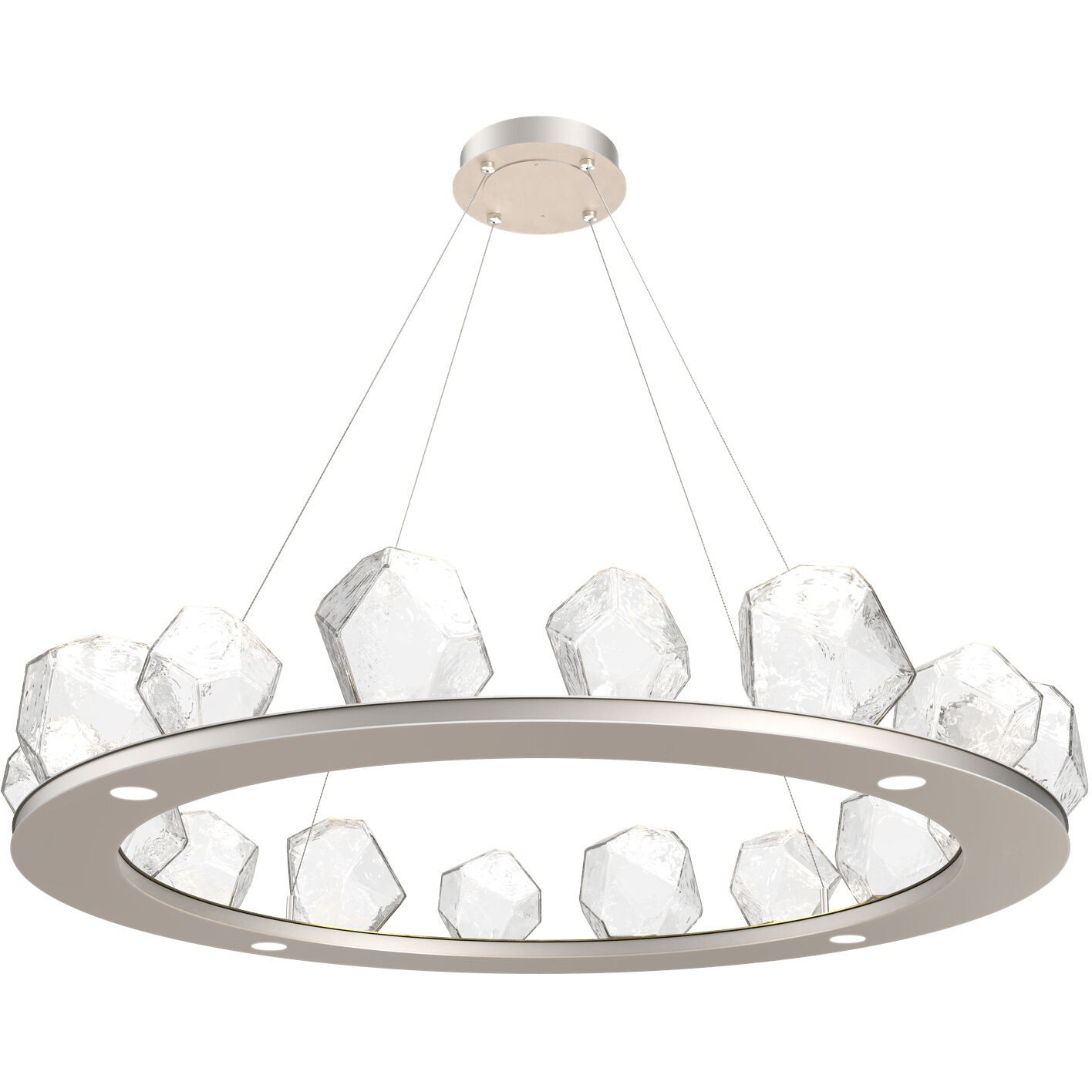 Gem LED 48.7 inch Beige Silver Chandelier Ceiling Light, Ring