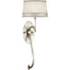 Allegretto Wall Sconce Wall Light in Silver, White Textured Linen