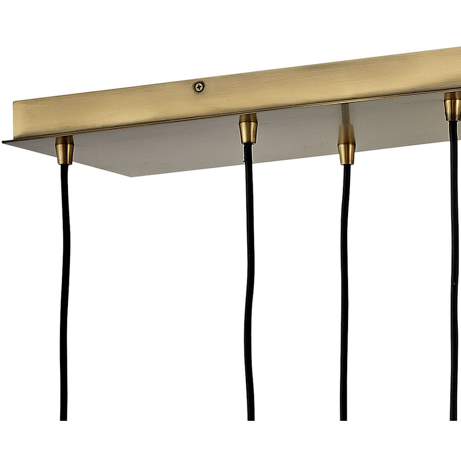 Lisa McDennon Skye 13 Light 60.25 inch Heritage Brass Indoor Linear Chandelier Ceiling Light