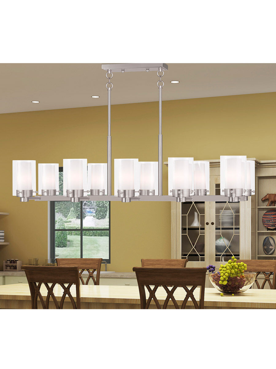 Manhattan 10 Light 18 inch Brushed Nickel Chandelier Ceiling Light