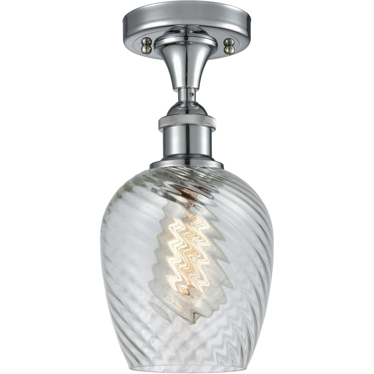 Ballston Salina 1 Light 5 inch Polished Chrome Semi-Flush Mount Ceiling Light, Ballston