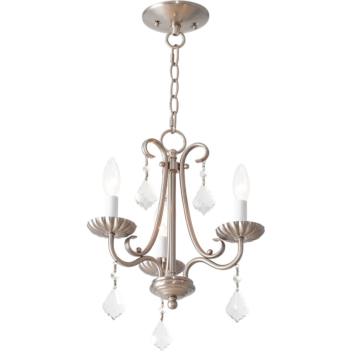 Daphne 3 Light 13.88 inch Brushed Nickel Mini Chandelier Ceiling Light
