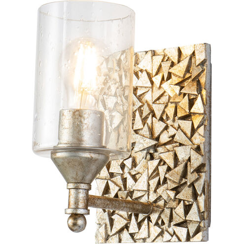 Mosaic 1 Light 6 inch Silver Bath Light Wall Light in Silver Leaf with Antique