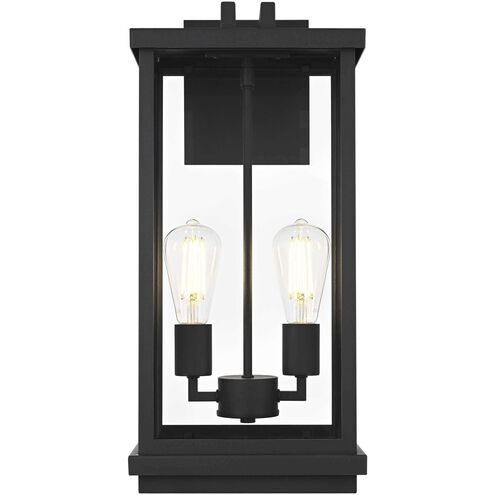 Theodore 2 Light 21 inch Black Outdoor Wall Sconce