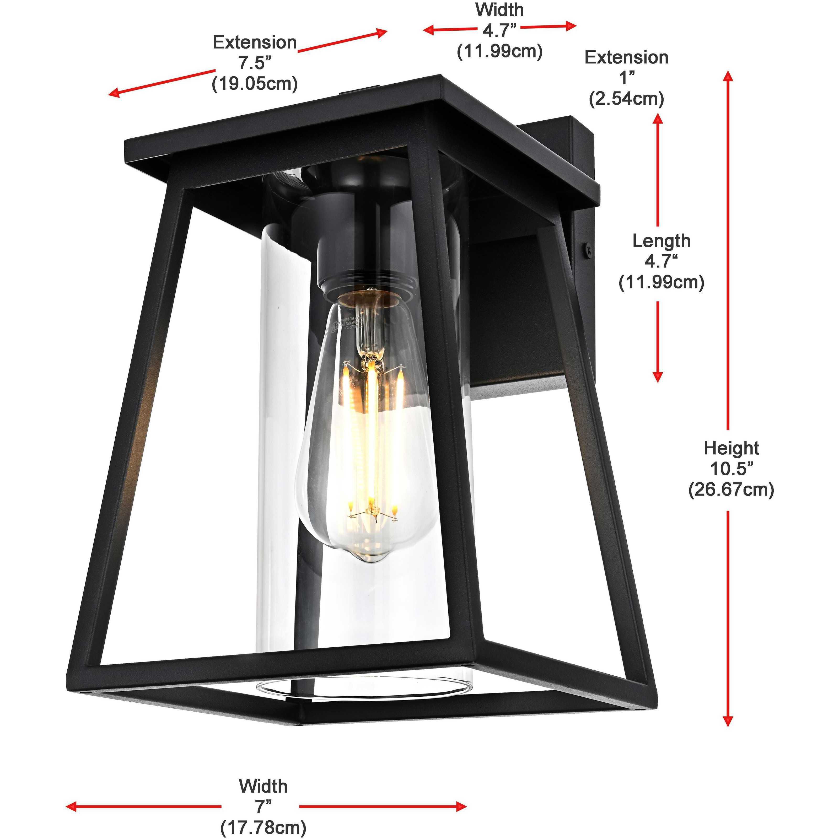 Lambert 1 Light 10.5 inch Black Outdoor Wall Sconce