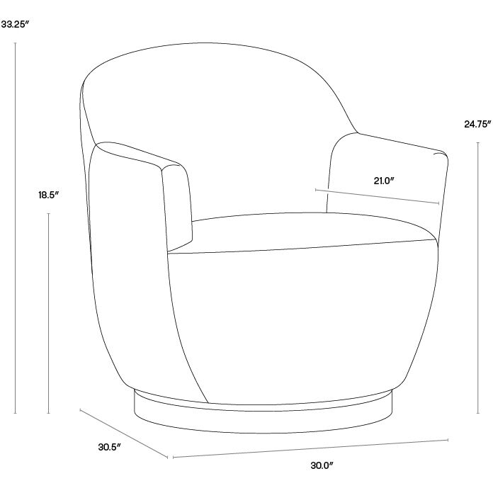 Casey Nono Petrol Swivel Lounge Chair, Swivel