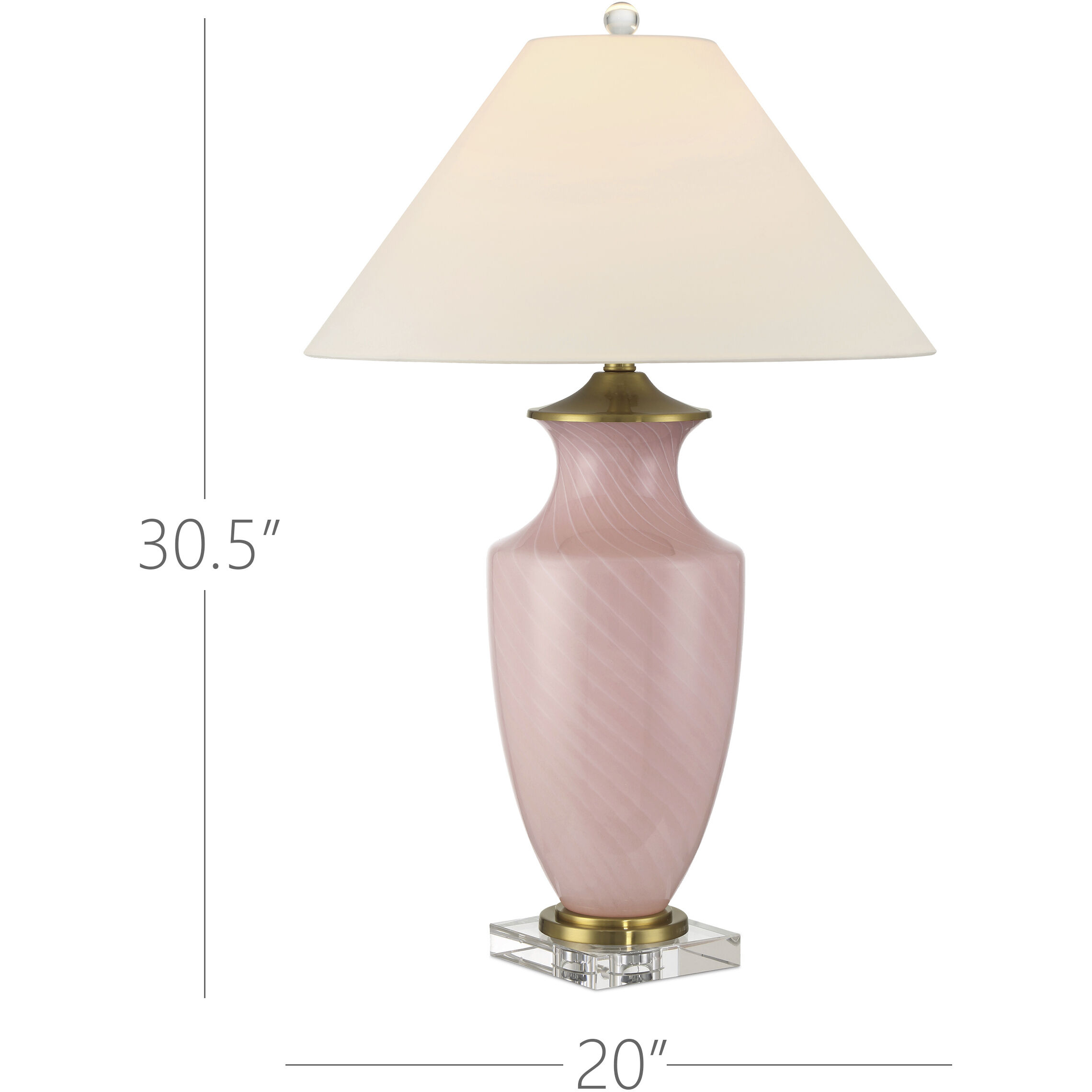 Lucy 30.5 inch 150.00 watt Pink/Clear Table Lamp Portable Light