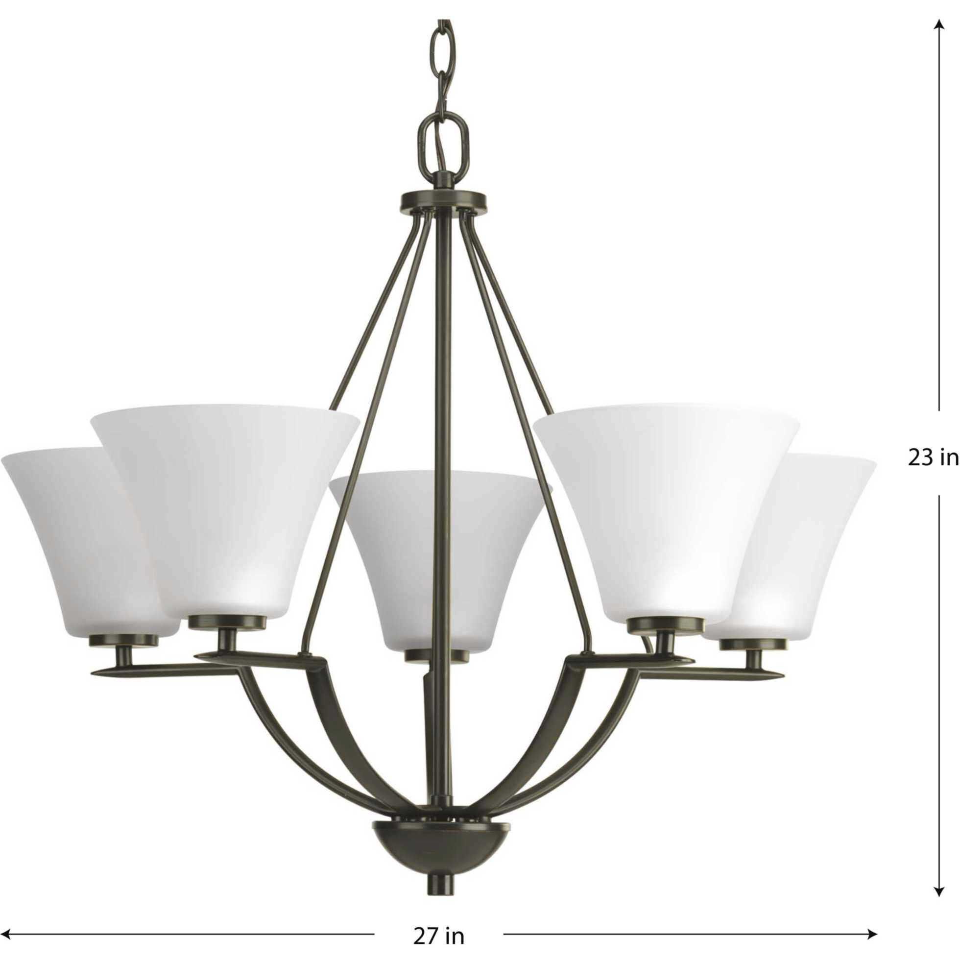 Bravo 5 Light 27 inch Antique Bronze Chandelier Ceiling Light