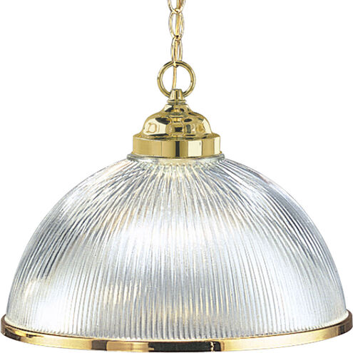 Prismatic Glass 1 Light 15 inch Polished Brass Pendant Ceiling Light