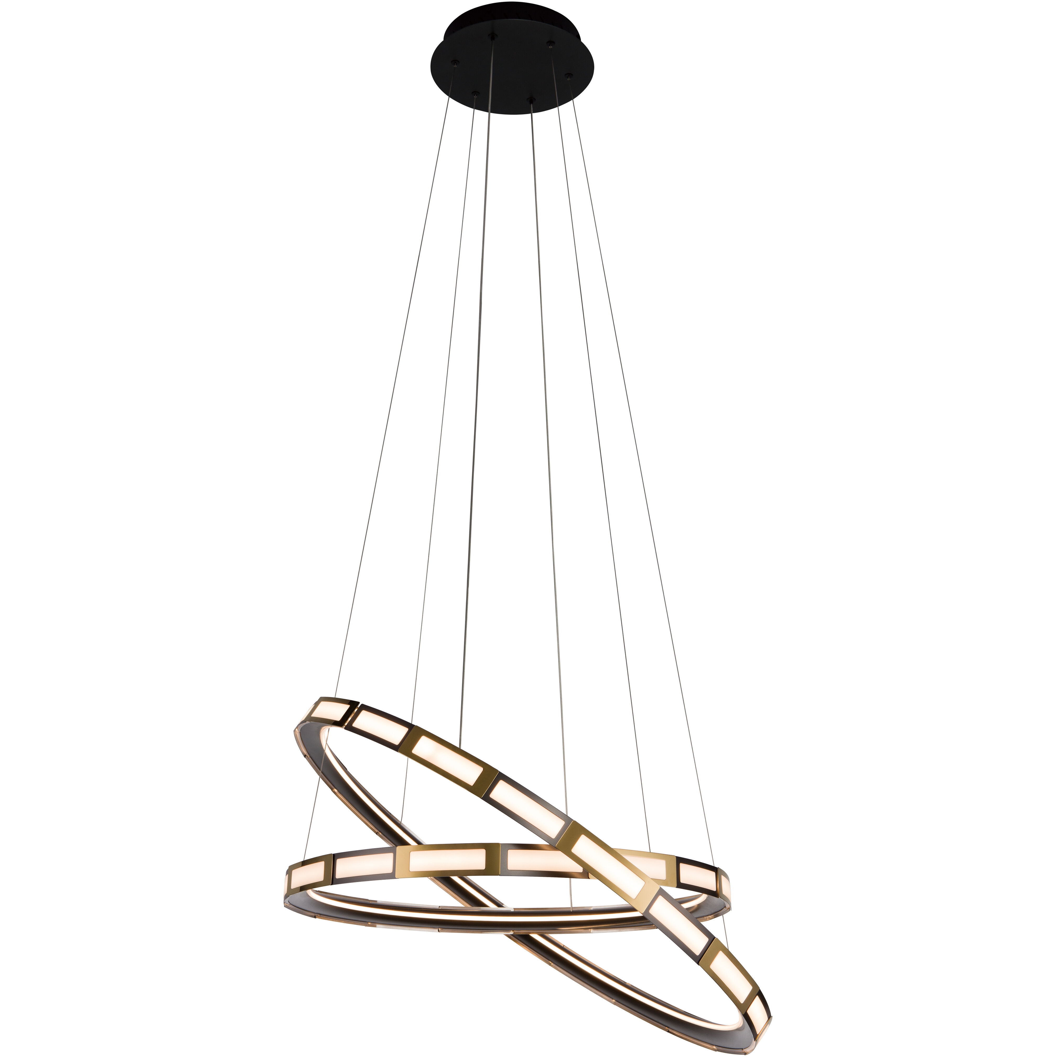 Equator LED 30 inch Matte Black and Satin Gold Pendant Ceiling Light