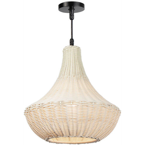Vista 1 Light 17 inch White Outdoor Chandelier