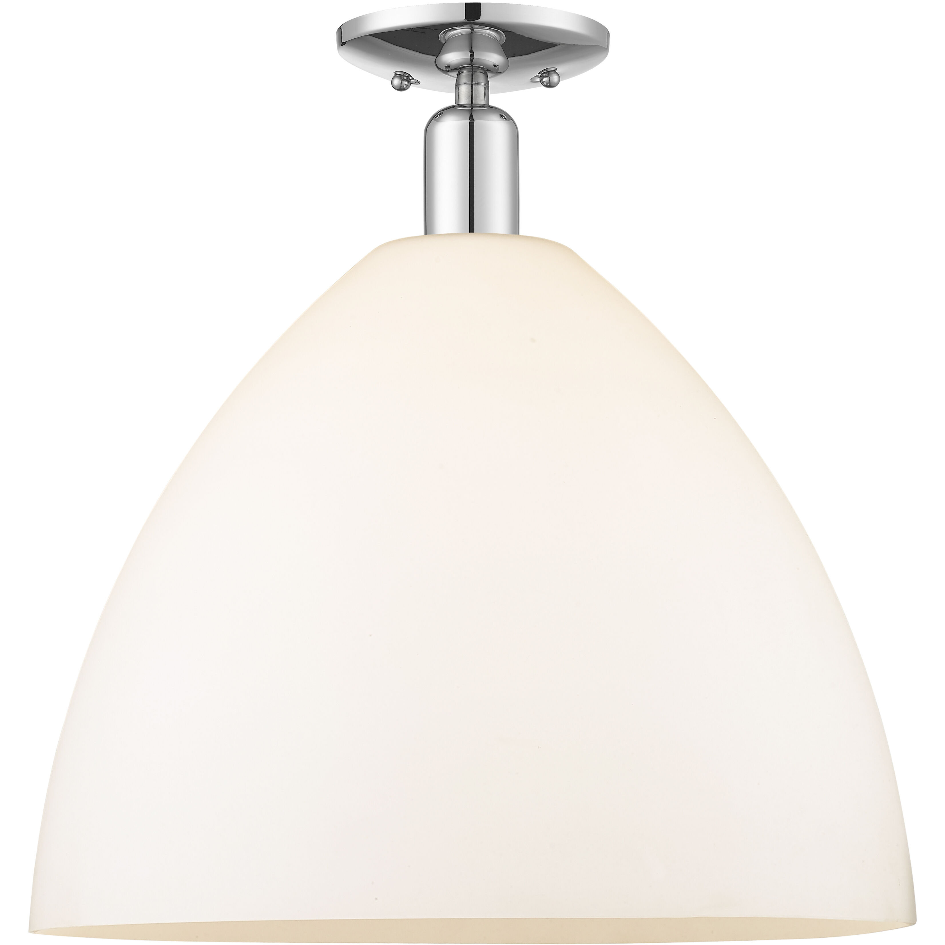 Arcadia Bristol 1 Light 16 inch Polished Chrome Semi-Flush Mount Ceiling Light in Matte White