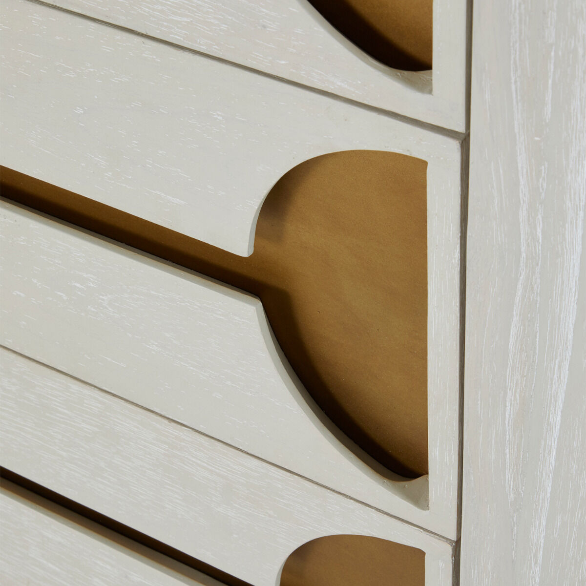 Kaitlin Stained Brass / Cerused White Chest