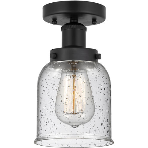 Bell 1 Light 6.5 inch Matte Black Semi-Flush Mount Ceiling Light