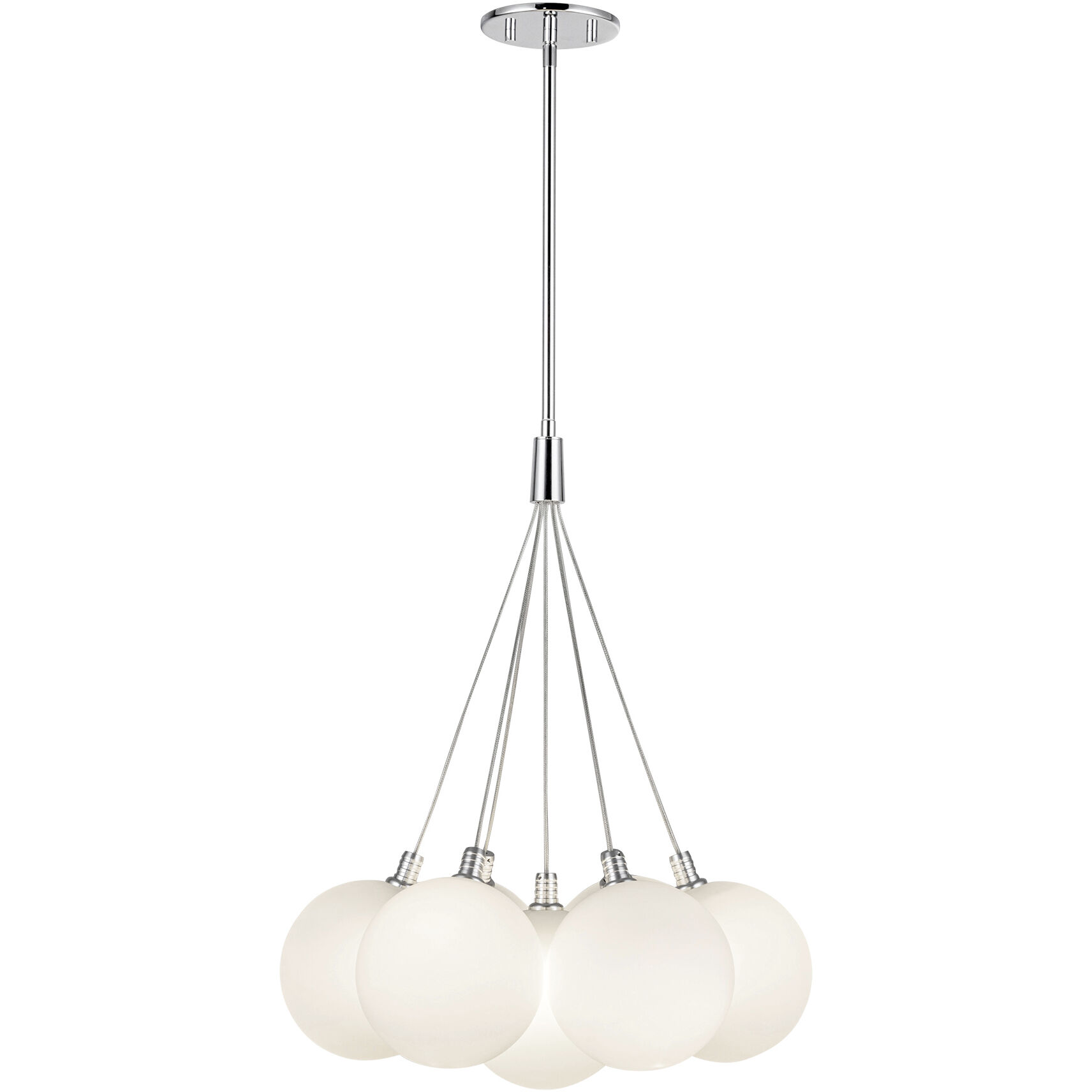 Bolla LED 16.5 inch Opal Glass Chandelier Ceiling Light in Steel, Matte Opal Glass