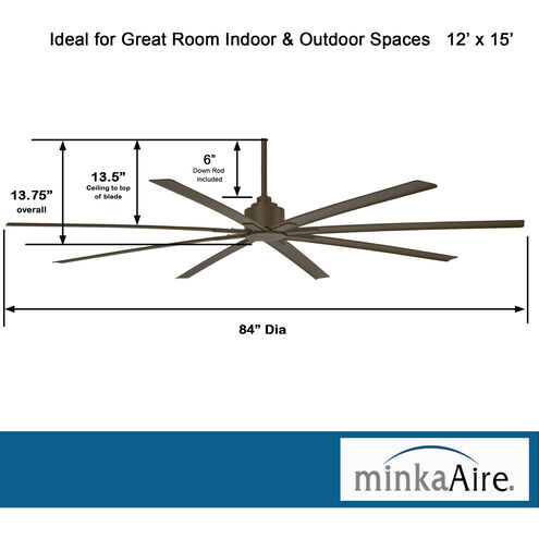 Xtreme H2O 84 inch Oil Rubbed Bronze Outdoor Ceiling Fan