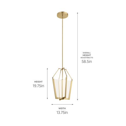 Calters LED 14 inch Champagne Gold Pendant Ceiling Light