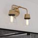 Harper 2 Light 15 inch Natural Brass Bathroom Light Wall Light