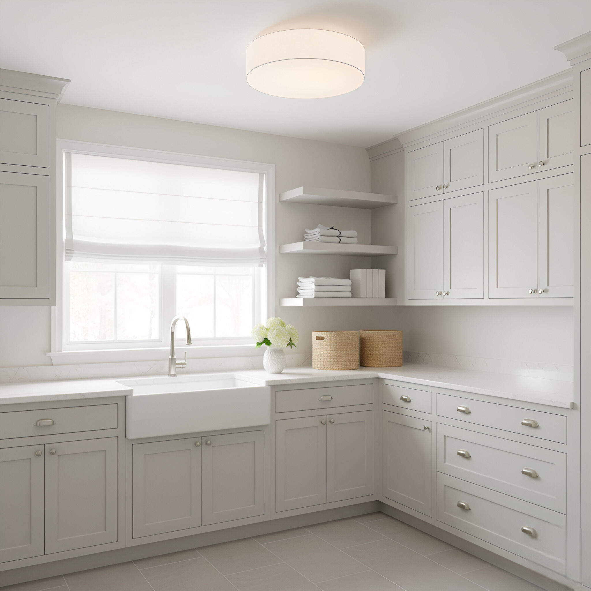 Larson 3 Light 24 inch Matte White Flush Mount Ceiling Light, Large