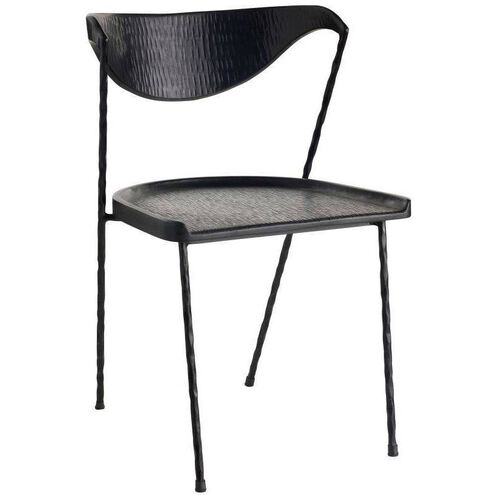 Fletcher Ebony and Blackened Iron Dining Chair