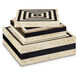 Taurus 12.25 inch Natural and Black Boxes, Set of 2