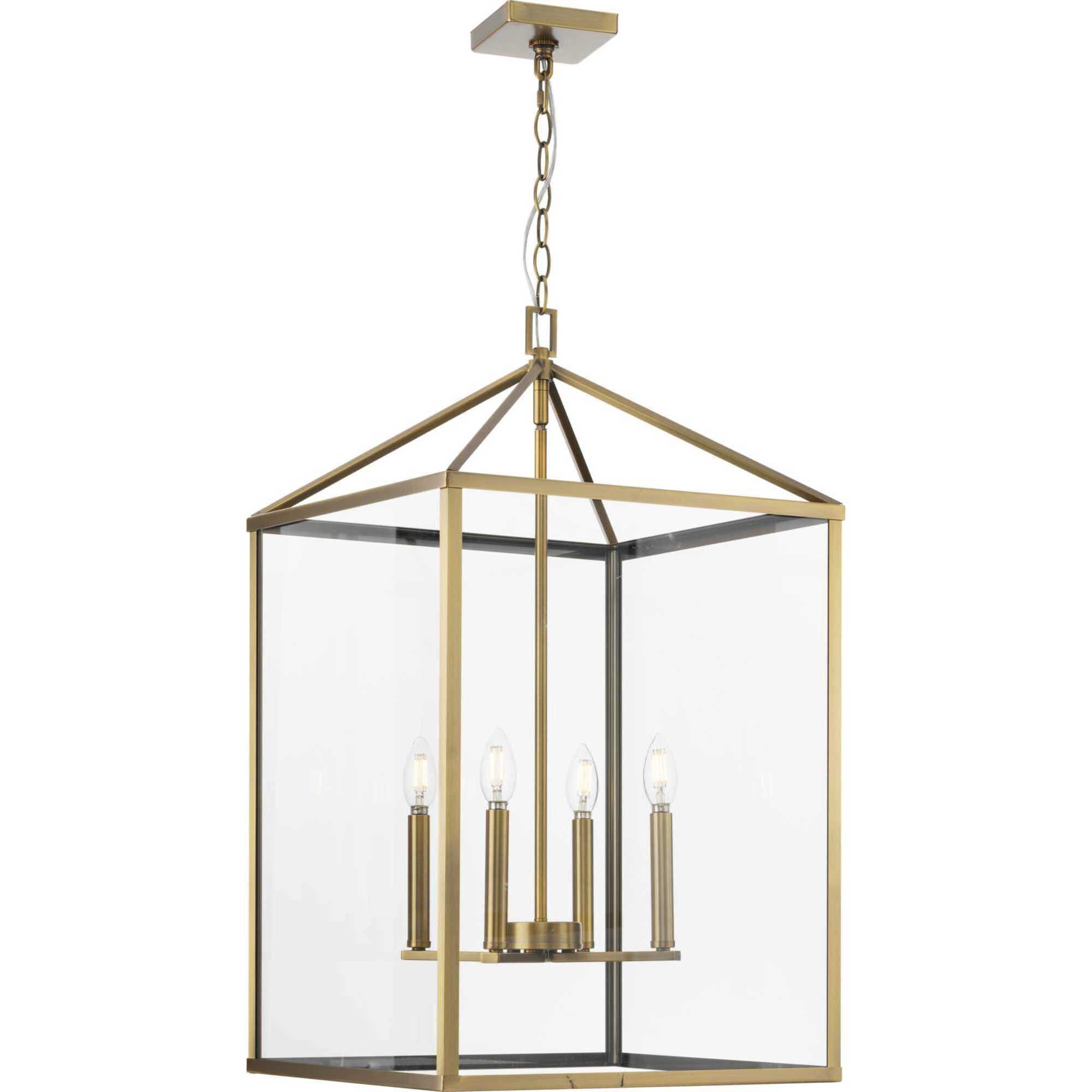 Hillcrest 4 Light 17 inch Vintage Brass Foyer Light Ceiling Light