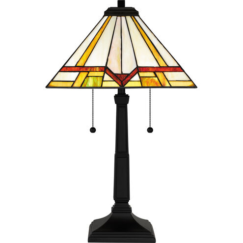 Frederick 23 inch 75.00 watt Matte Black Table Lamp Portable Light, Tiffany