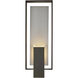 Shadow Box 1 Light 21.2 inch Coastal Black/Coastal Burnished Steel Outdoor Sconce, Large