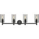 Downtown Urban Crown Point 4 Light 33.88 inch Matte Black Bath Vanity Light Wall Light in Plated Smoke