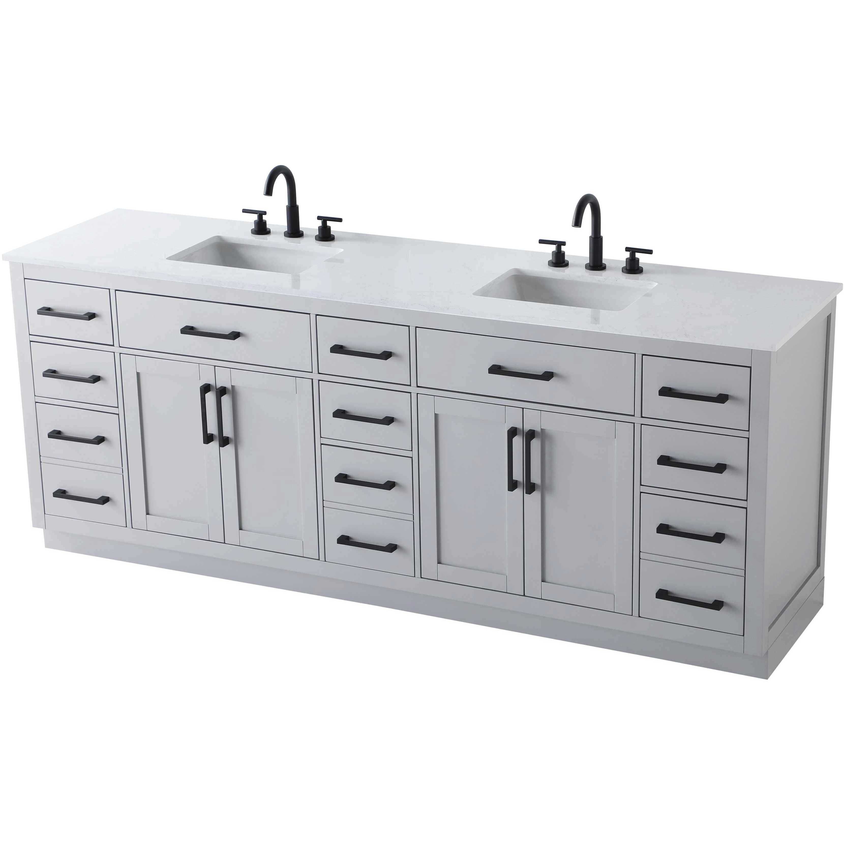 Alden 84 X 35 inch Grey Bathroom Vanity Cabinet