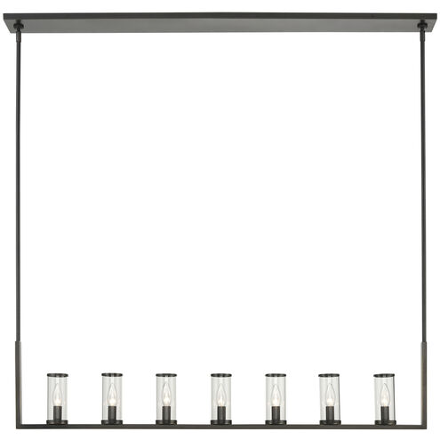 Revolve 7 Light 47.25 inch Clear Glass and Urban Bronze Linear Pendant Ceiling Light
