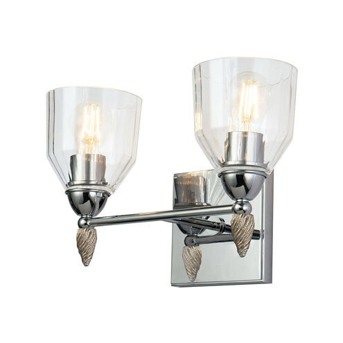 Fun Finial 2 Light 15 inch Polished Chrome Vanity Light Wall Light