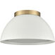 Pelham 2 Light 10 inch Satin Brass Flush Mount Ceiling Light