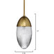 Whitworth 1 Light 7.75 inch Polished Brass Pendant Ceiling Light, Large