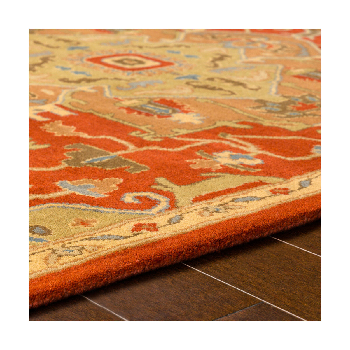 Caesar 48 inch Rust/Tan/Camel/Medium Gray Rugs, Wool