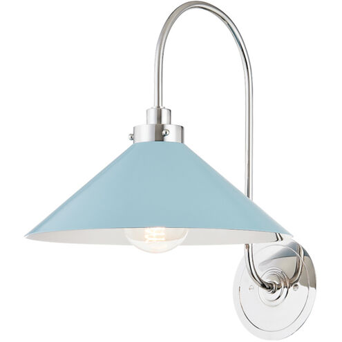 Clivedon 1 Light 12 inch Polished Nickel/Blue Bird Wall Sconce Wall Light