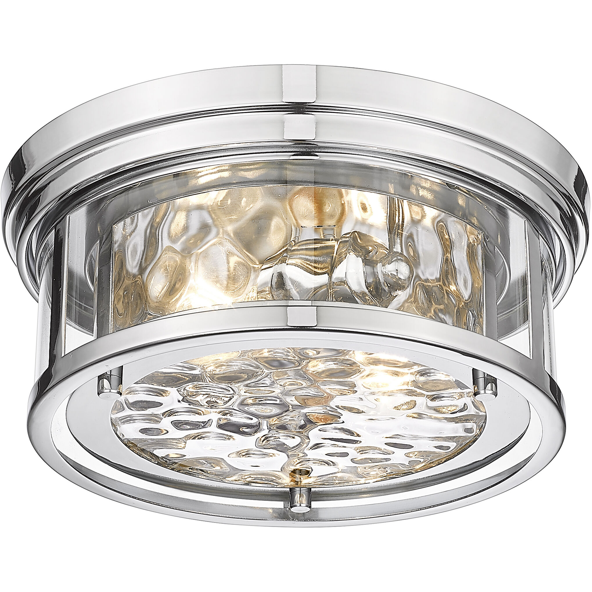 Clarion 2 Light 12 inch Polished Nickel Flush Mount Ceiling Light