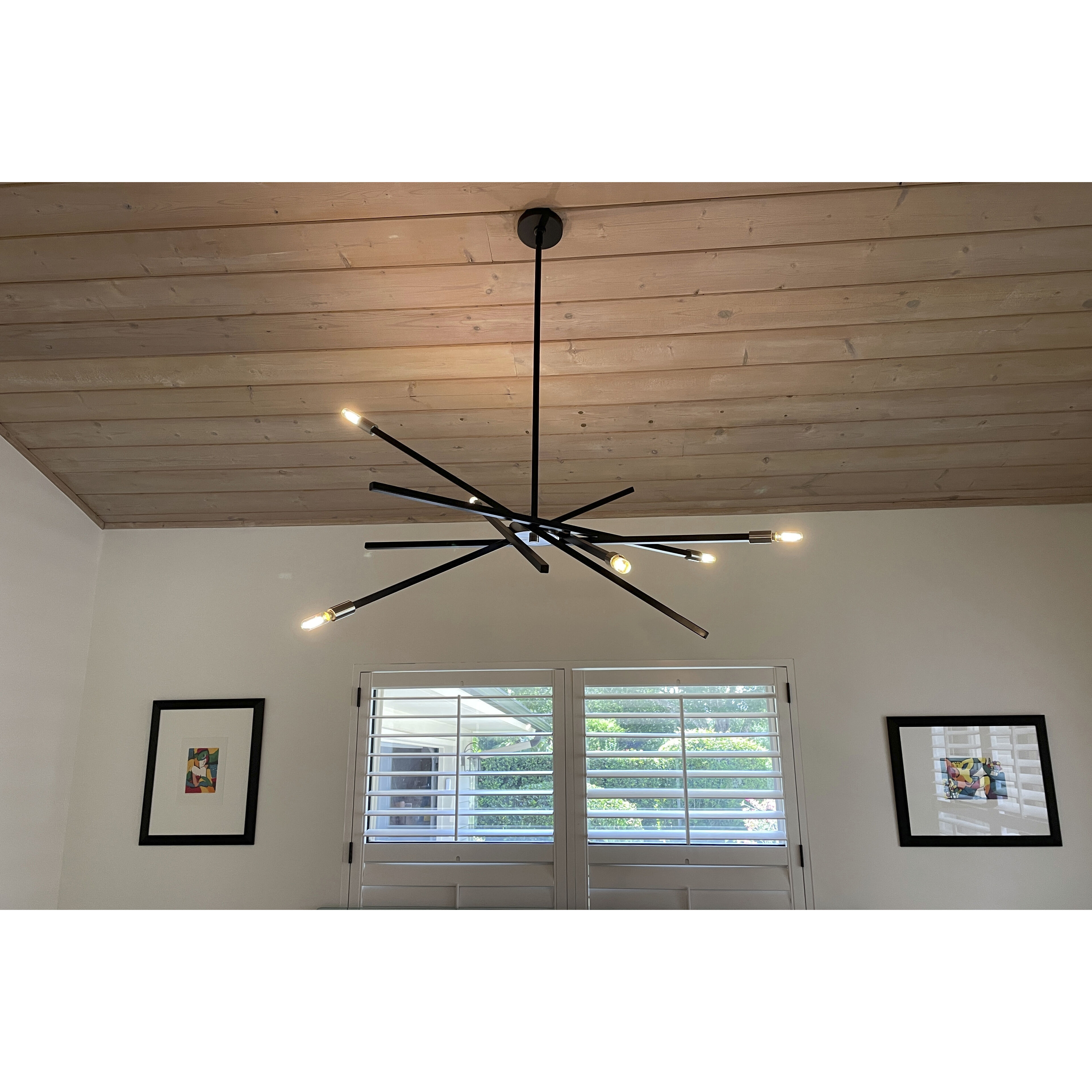 Archer 6 Light 26 inch Satin Black with Brushed Nickel Indoor Chandelier Ceiling Light