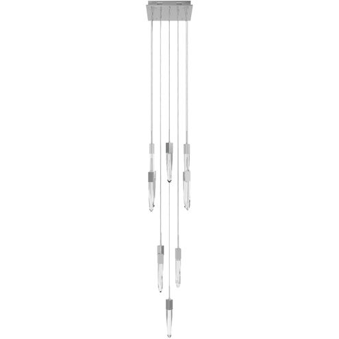 Aspen LED 20 inch Polished Chrome Multi Port Pendant Ceiling Light in Clear