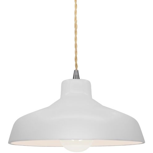 Radiance 1 Light 11.5 inch Bisque and Brushed Nickel Pendant Ceiling Light
