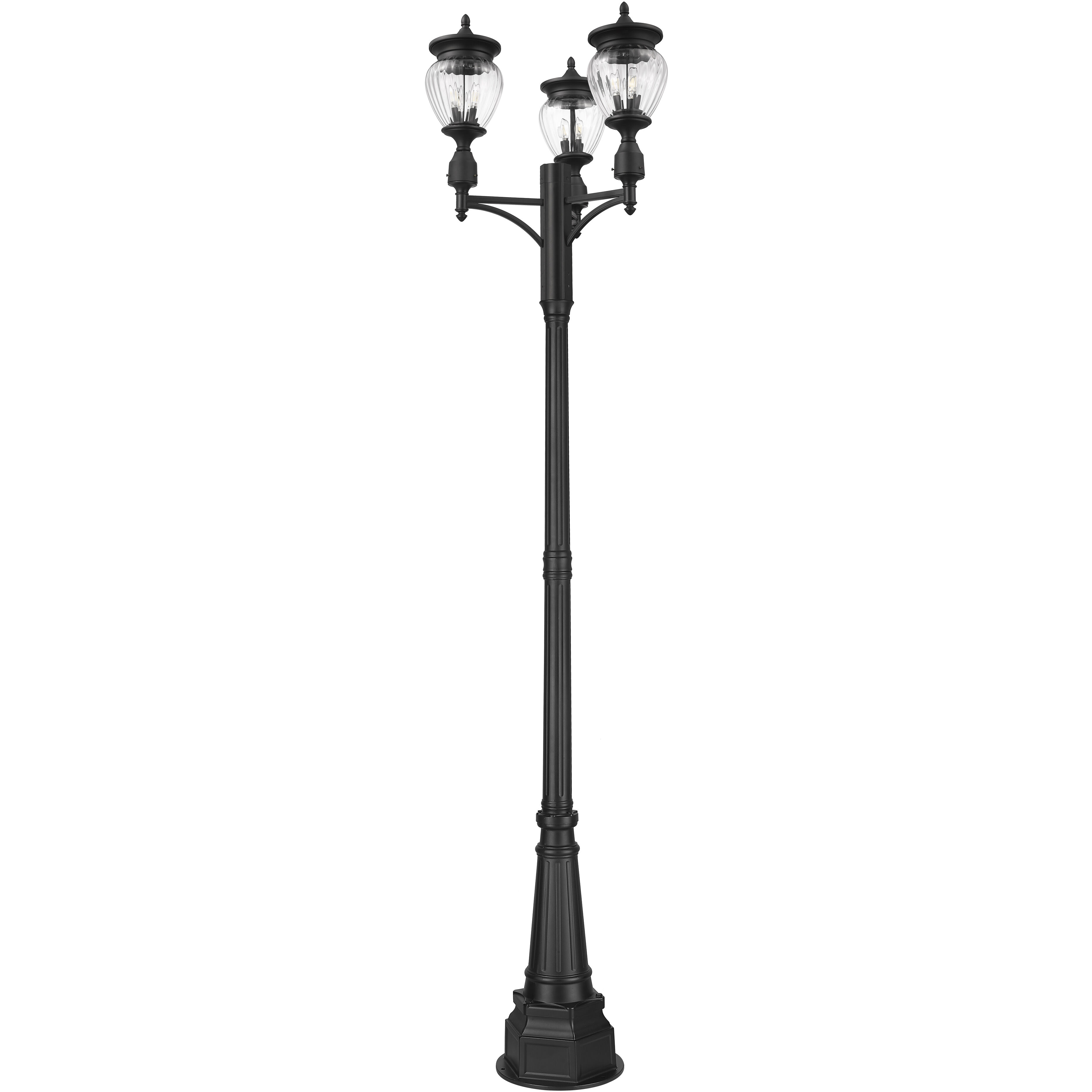 Davina 3 Light 115.25 inch Black Outdoor Post Mounted Fixture in G9